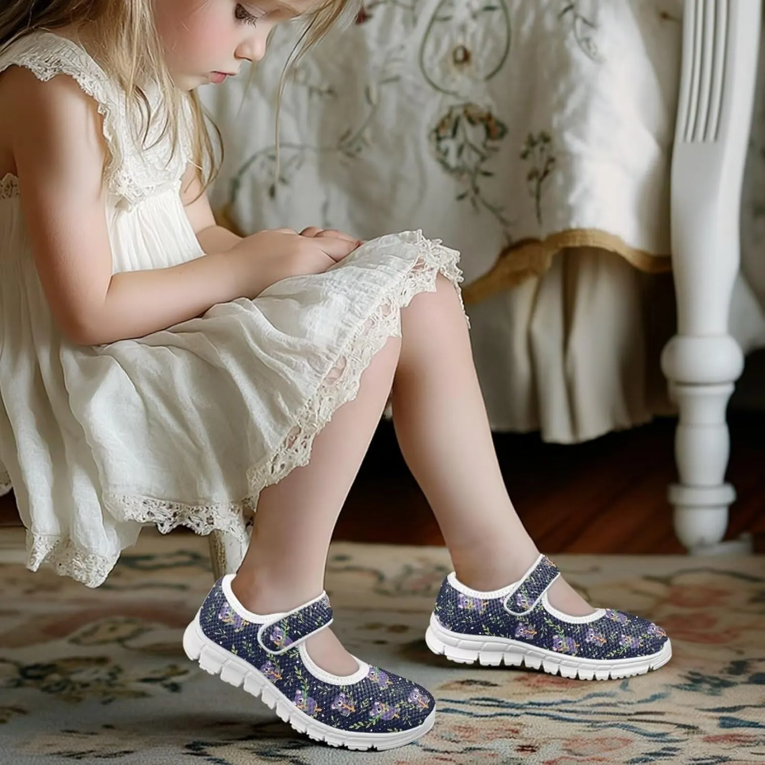 Coloranimal Mary Jane Shoes Girls Dress Shoes Single Buckle Girls' Flats Uniform Shoes Casual Princess Shoes with Anti Skid Sole