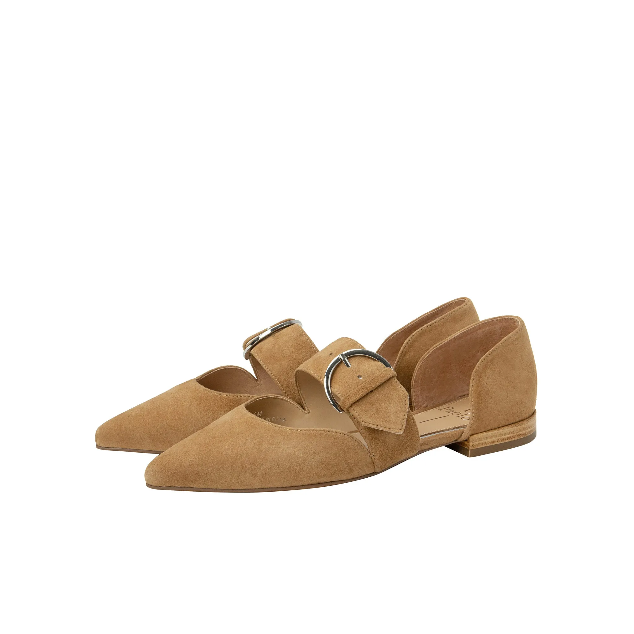 DEAN SUEDE | Two Piece Buckle Flats