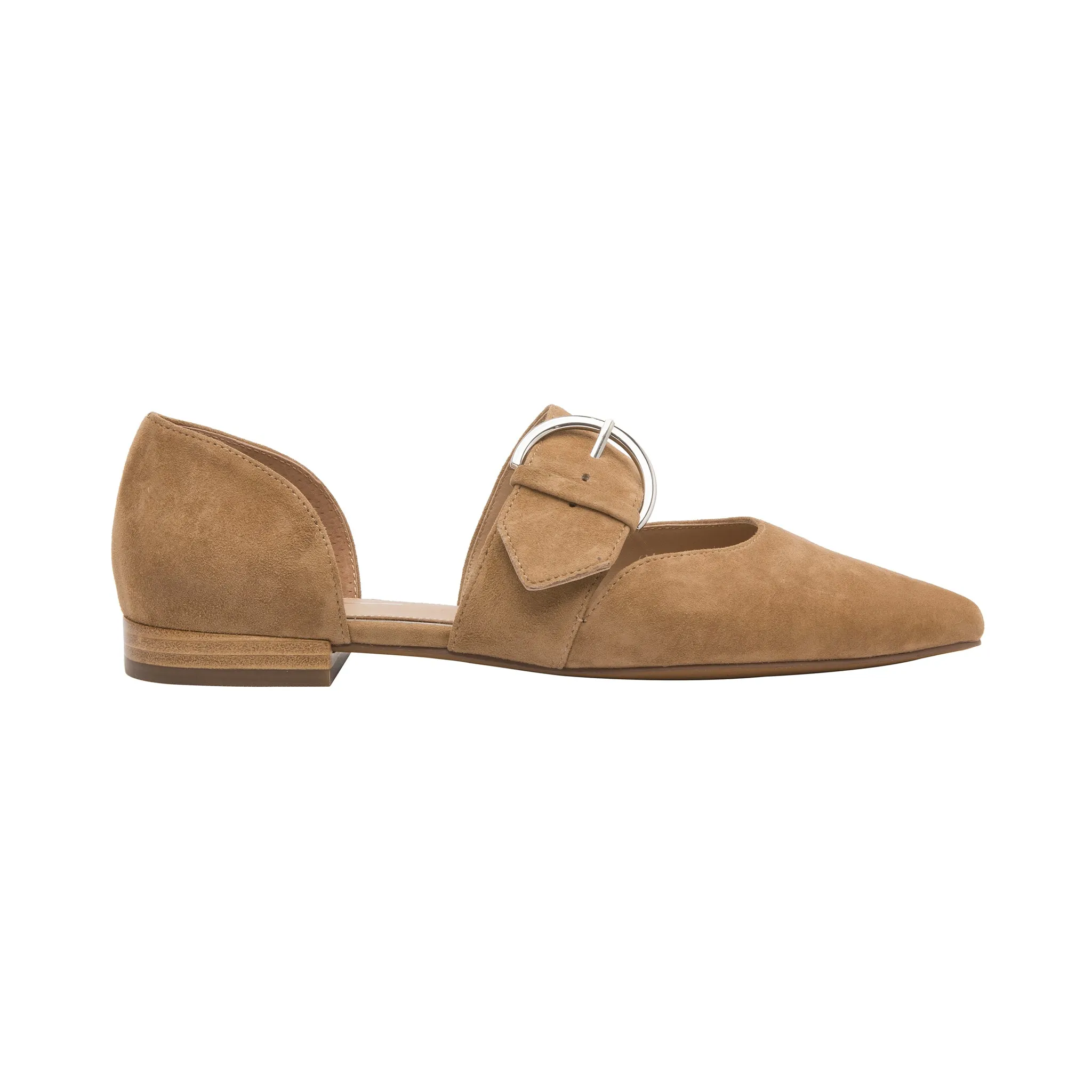 DEAN SUEDE | Two Piece Buckle Flats