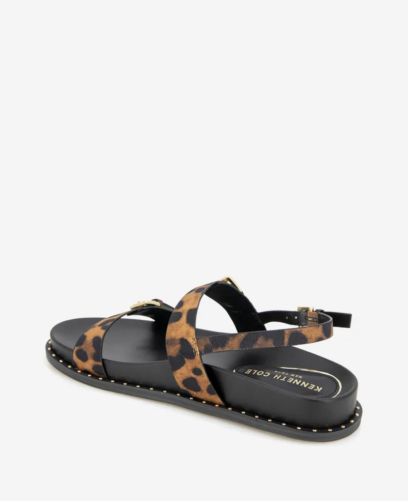 Drinity Leopard Print Band Buckle Sandal