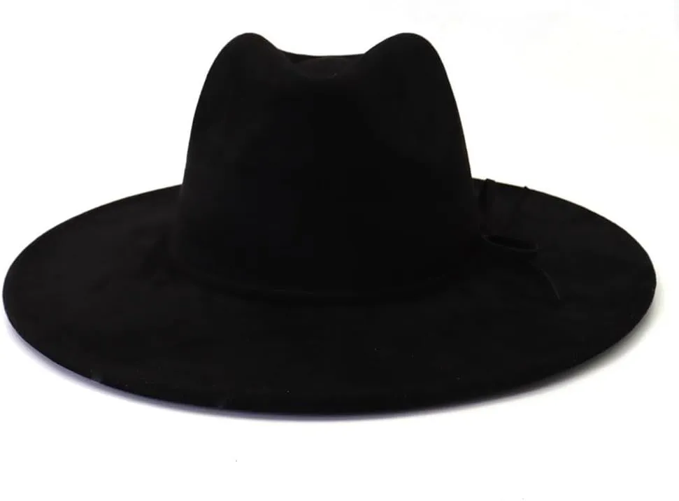 Fedora Hats for Women Man with Big Wide Brim Classic Suede Panama Hat Western Outdoor hat