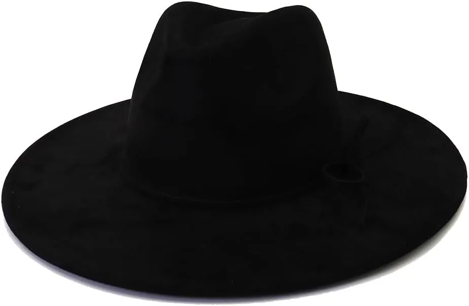 Fedora Hats for Women Man with Big Wide Brim Classic Suede Panama Hat Western Outdoor hat