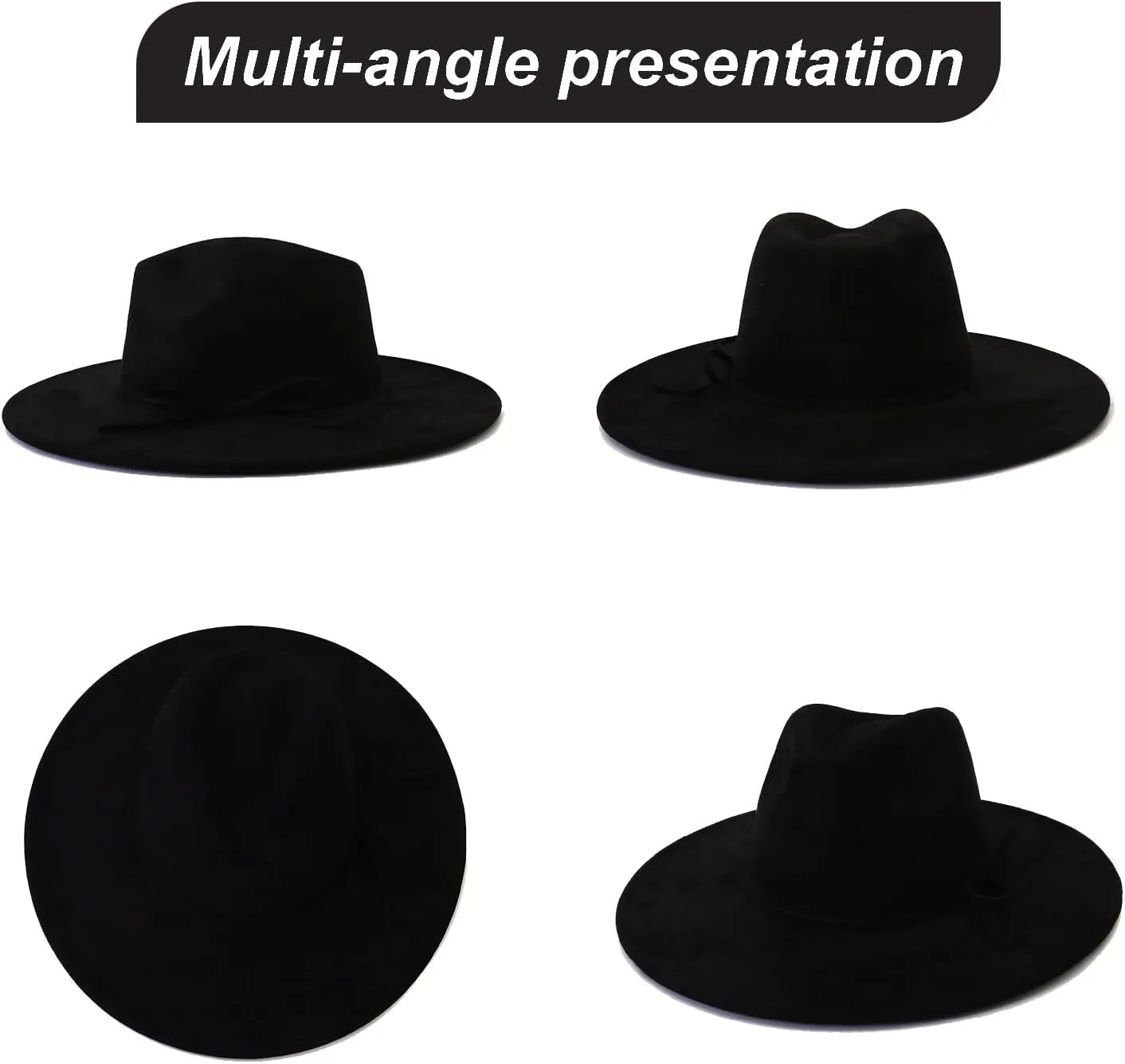 Fedora Hats for Women Man with Big Wide Brim Classic Suede Panama Hat Western Outdoor hat
