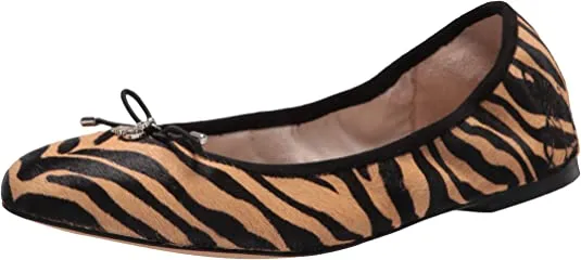 Felicia Flexible Slip Edelman Ballet Flat Special collections Sam Toe Best value Rounded On Nude Black Closed