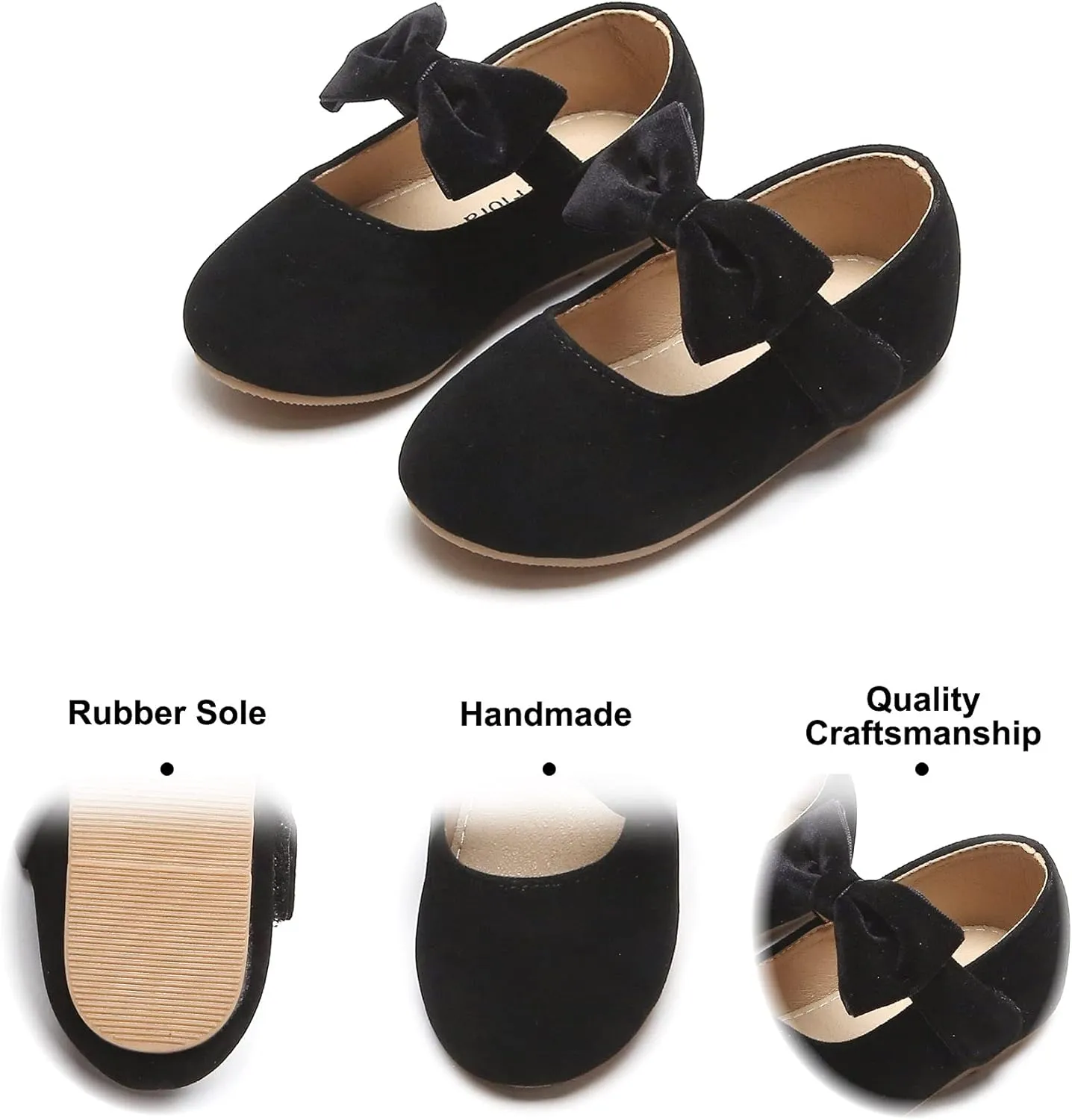 Felix & Flora Toddler Little Girls Dress Shoes - Flower Girls Mary Jane Flats Ballet Shoes Party Wedding