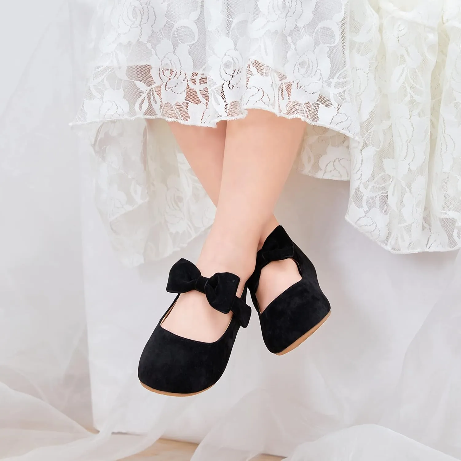 Felix & Flora Toddler Little Girls Dress Shoes - Flower Girls Mary Jane Flats Ballet Shoes Party Wedding