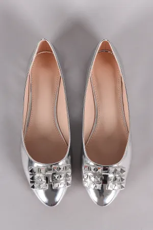 Flat Bow Ballet Patent Studded Responsive High-trust