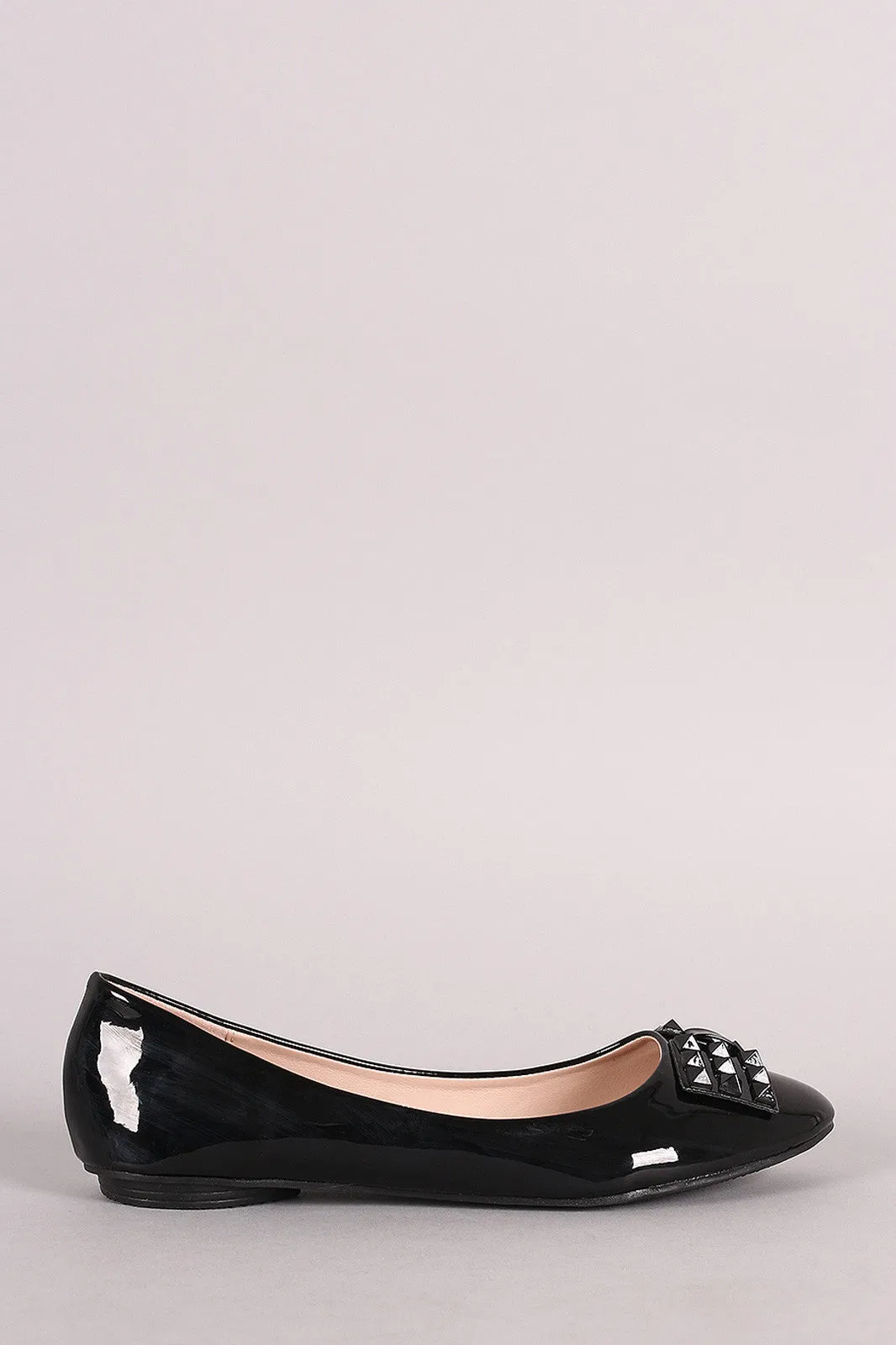 Flat Bow Ballet Patent Studded Responsive High-trust