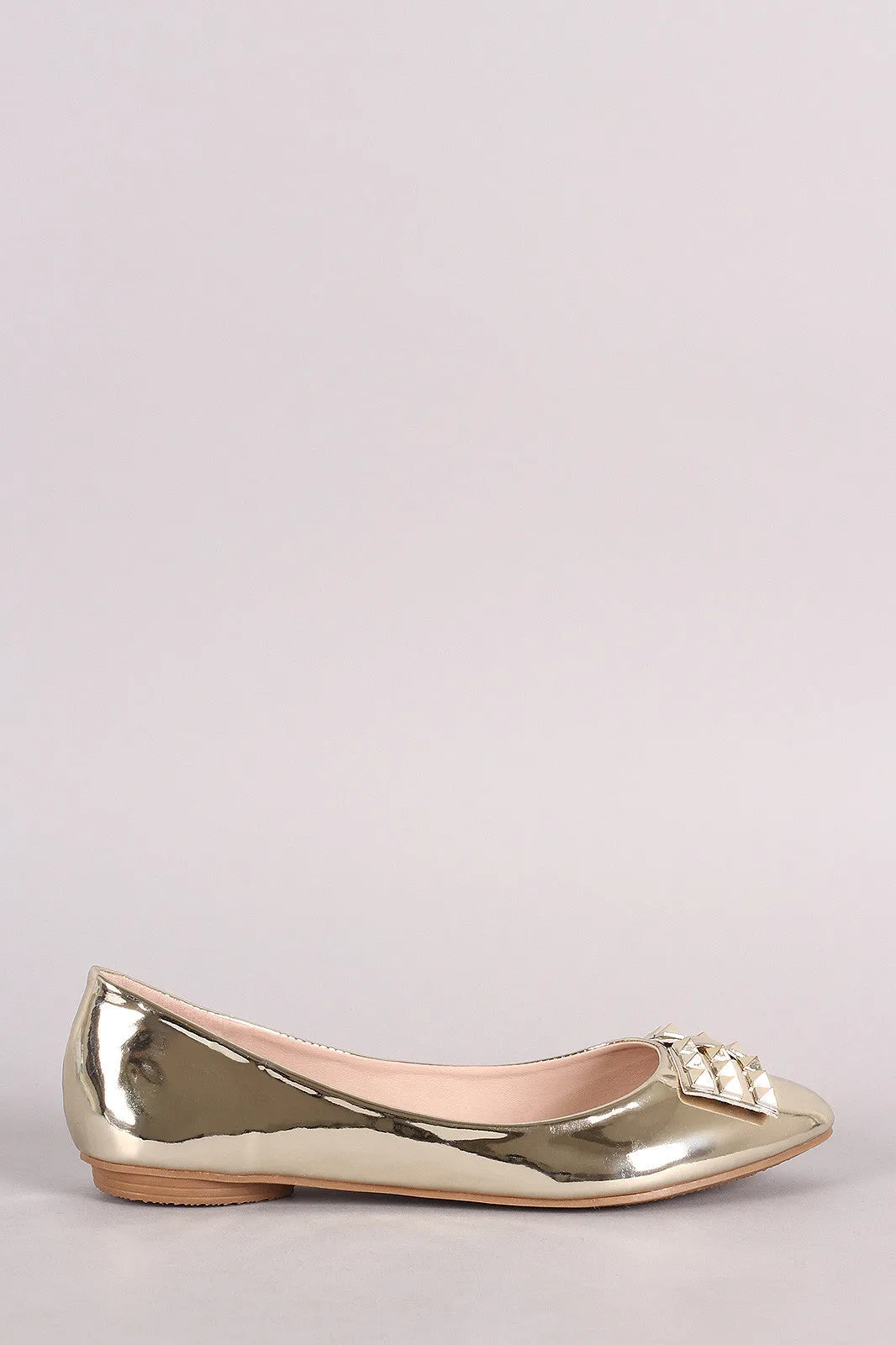 Flat Bow Ballet Patent Studded Responsive High-trust
