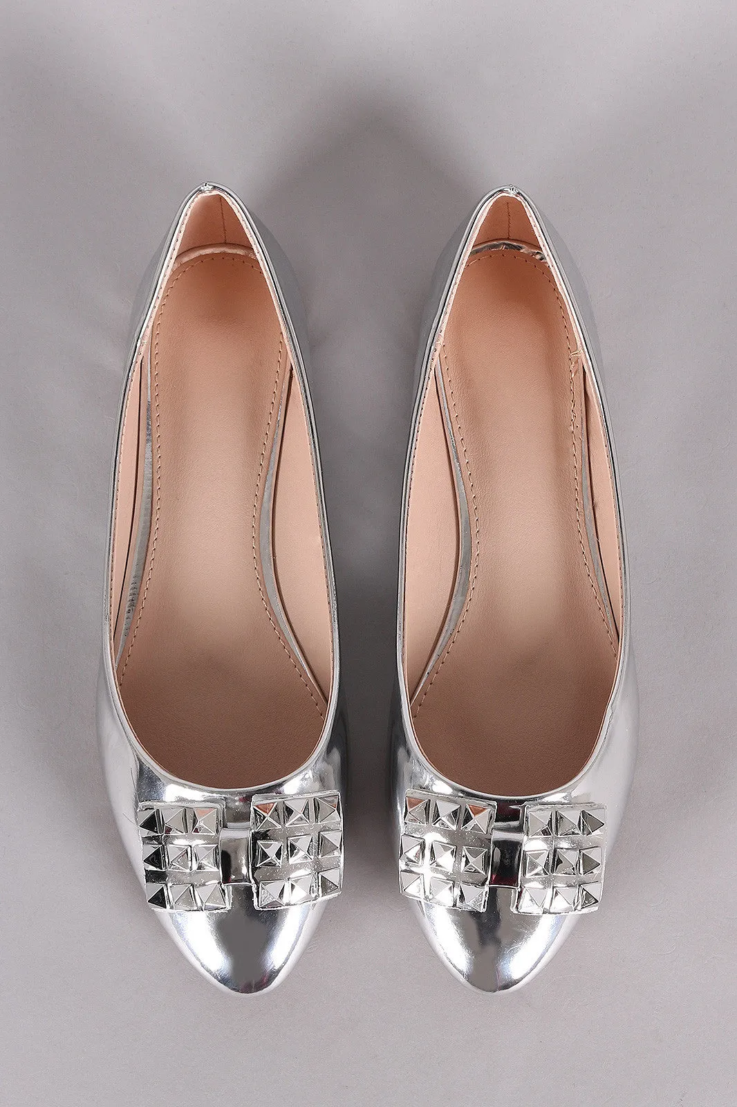 Flat Bow Ballet Patent Studded Responsive High-trust