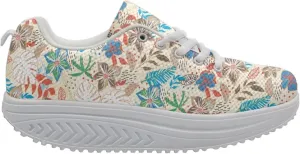 FOR U DESIGNS Fashion Women's Strength Fitness Walking Sneaker Platform Swing Wedges