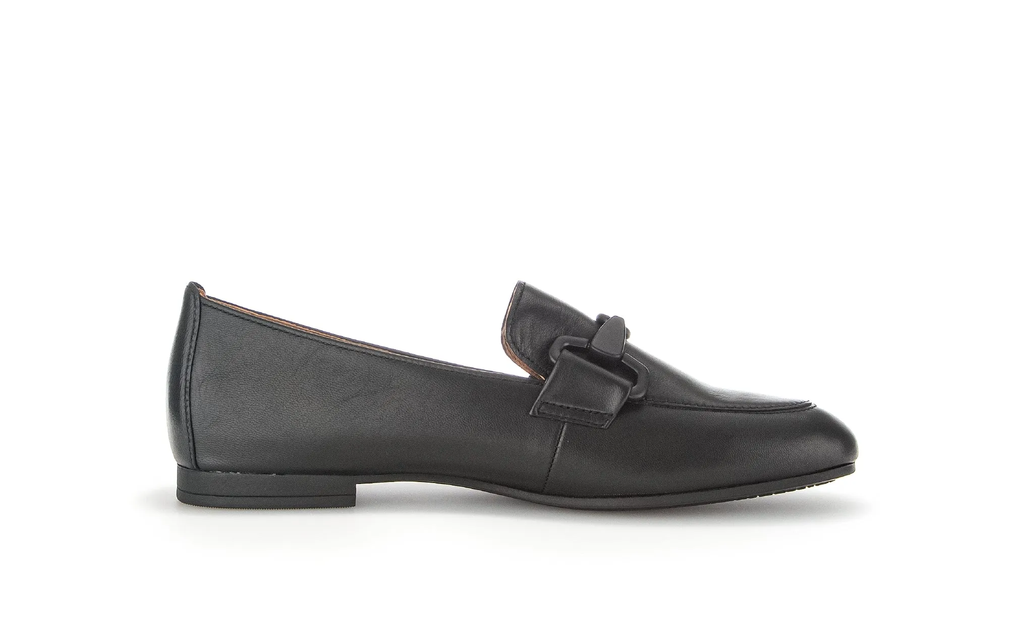 GABOR - 45.211.27 FLAT LOAFER - BLACK LEATHER