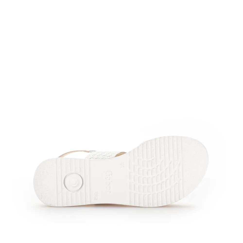Gabor Low Wedge Buckle Sandal White