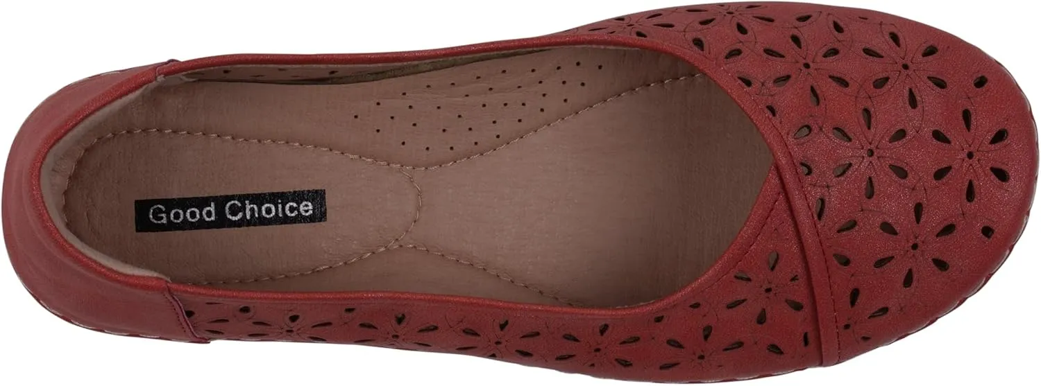 G.C. Shoes Women's Nysha close toe comfortable Laser Cut Flats