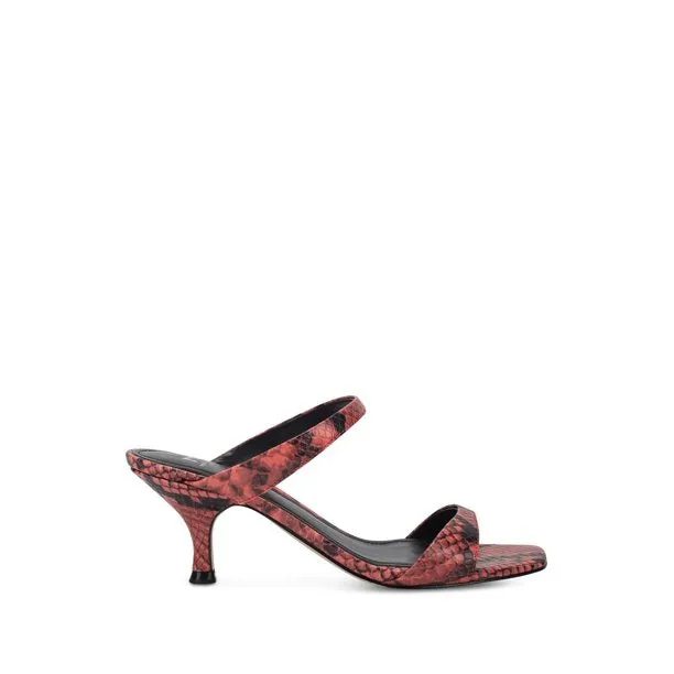 Genia Heeled Slide 6.5 / M / Coral Snake Printed Leather