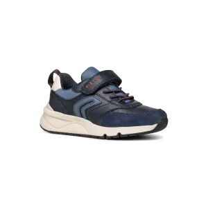 GEOX Rooner - Kids Velcro trainer in Navy