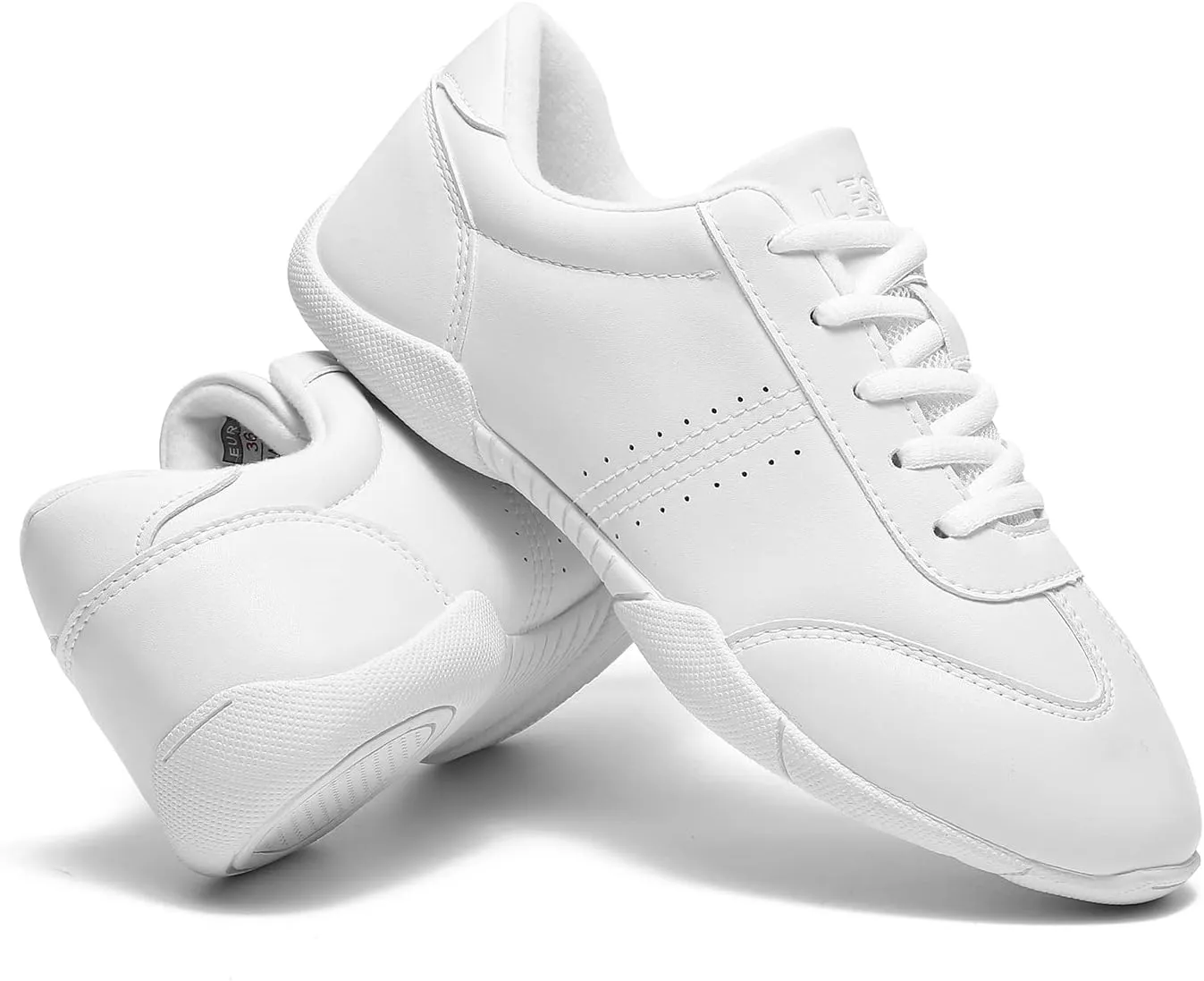 Girls Cheer Shoes White Youth Cheerleading Shoes Dance Athletic Training Breathable Dancing Lightweight Competition Comfortable Sport Sneakers