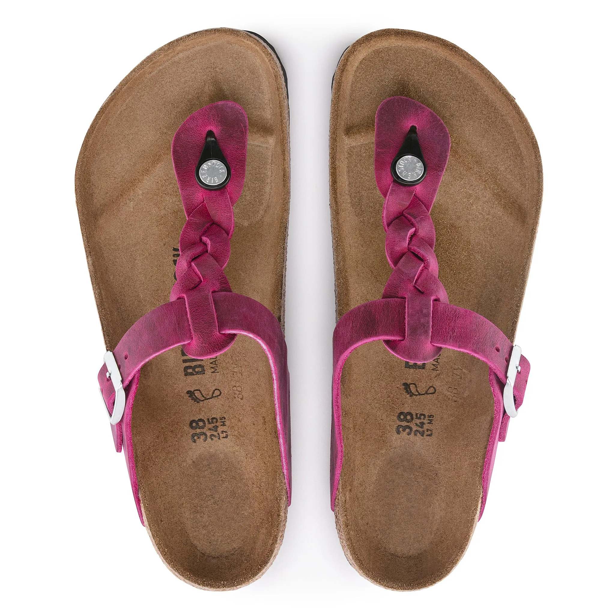 GIZEH BRAID - FUCHSIA - OIL LEATHER
