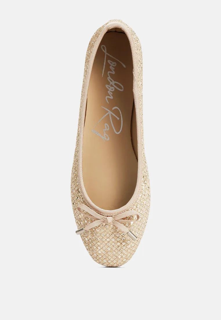 Glitter Faux Leather Flat Ballerinas