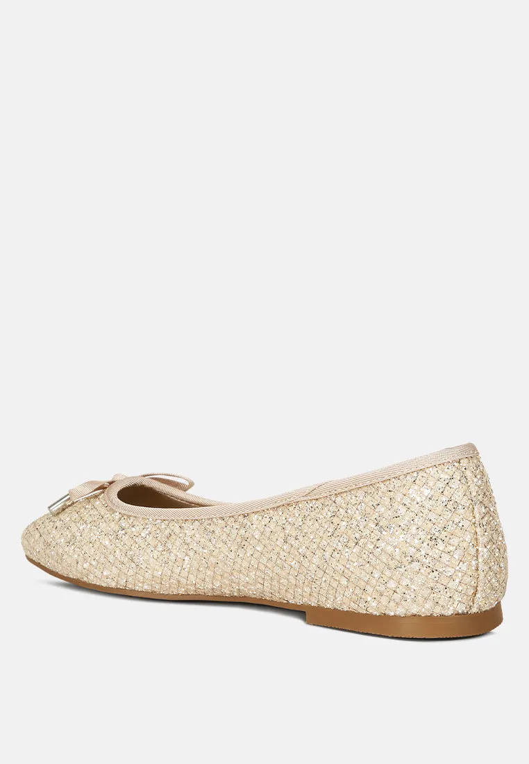 Glitter Faux Leather Flat Ballerinas