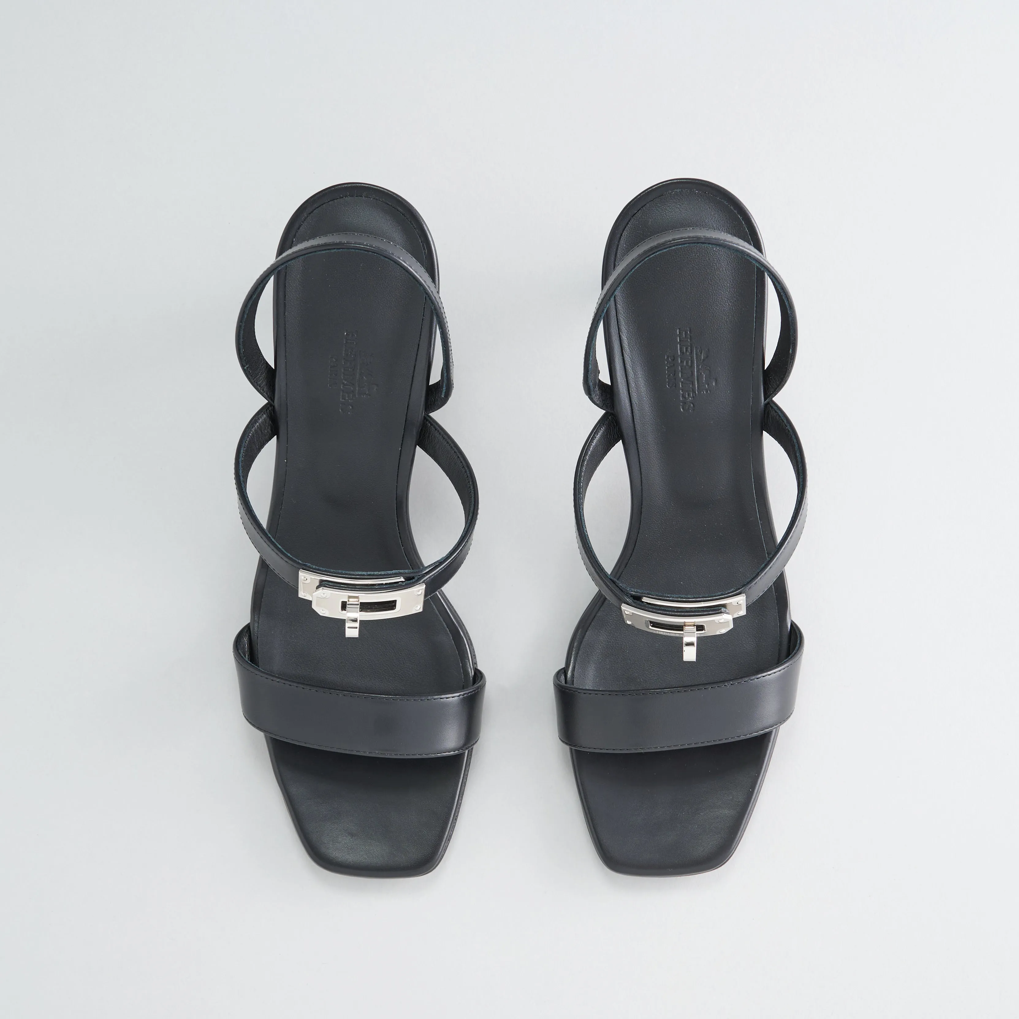 Hermès Glamour 75 Sandal Calfskin Black Palladium Hardware