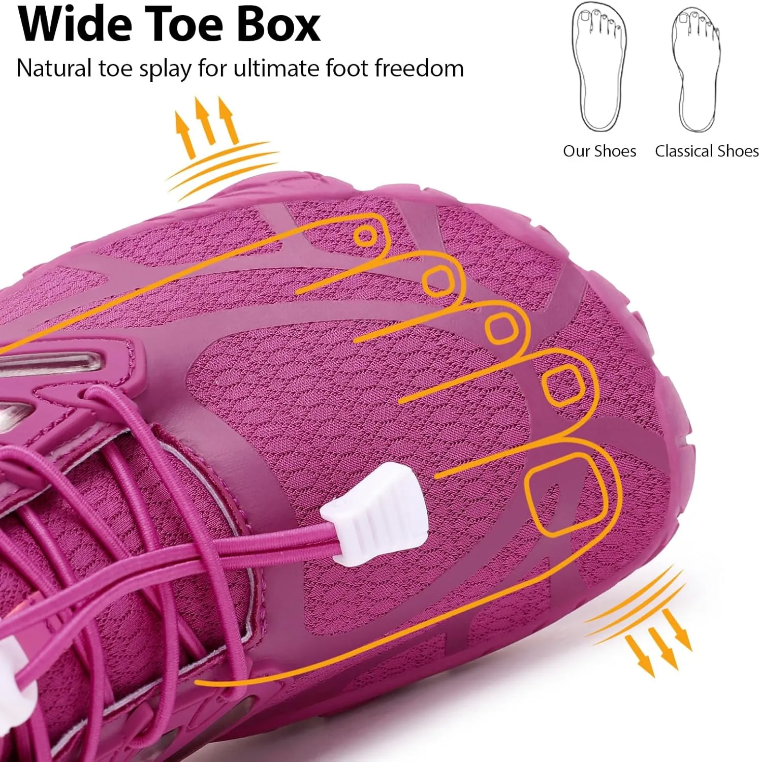 Hike Barefoot Shoes Women Wide Toe Box Zero Drop Minimalist Shoes for Workout Cross-Trainer Walking Hiking Water Grounded Footwear