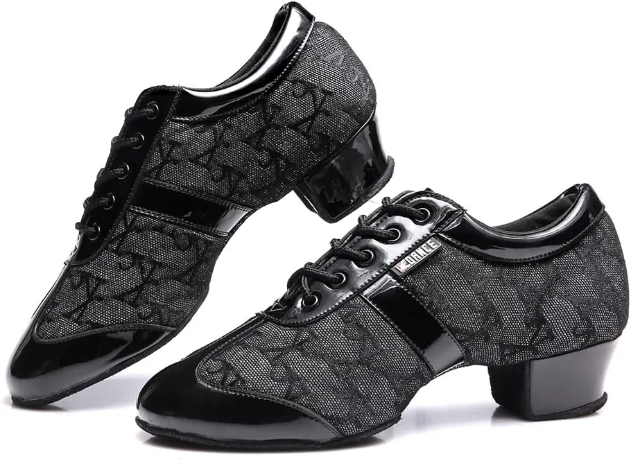HIPPOSEUS Women's Professional Latin Dance Practice Shoes Closed Toe Competition Training Dance Shoes Indoor,Model 2213