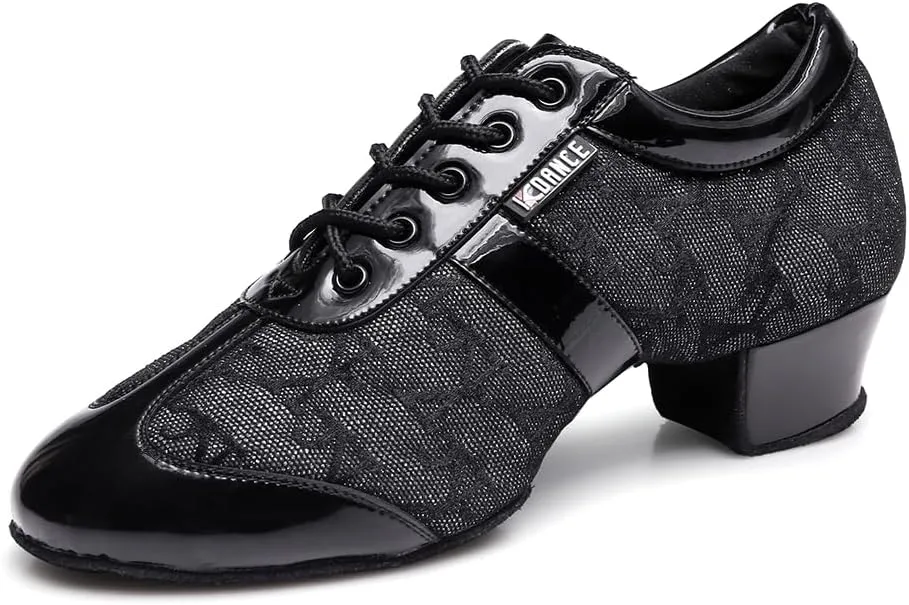 HIPPOSEUS Women's Professional Latin Dance Practice Shoes Closed Toe Competition Training Dance Shoes Indoor,Model 2213