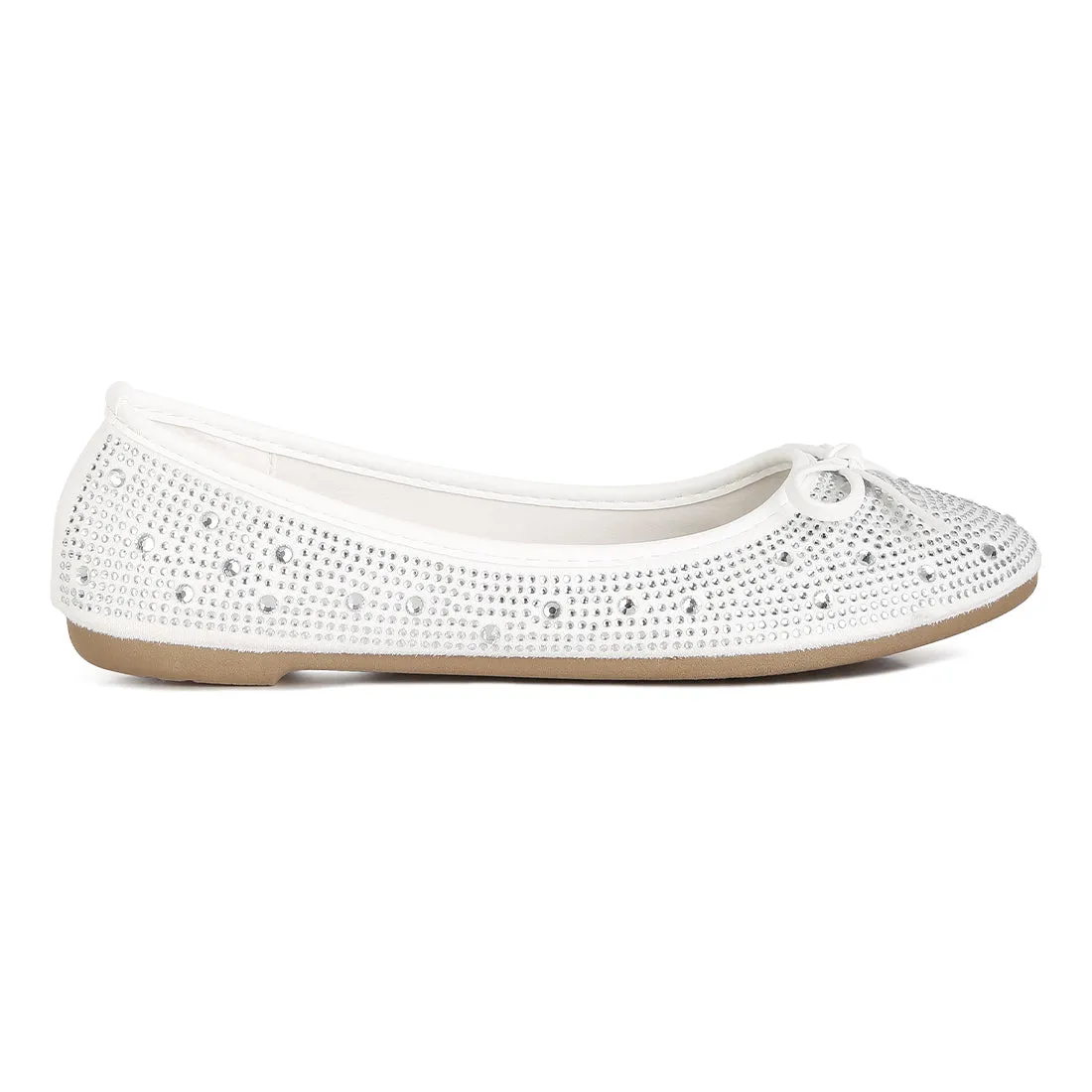 Hosana Rhinestones And Stud Embellished Ballet Flats