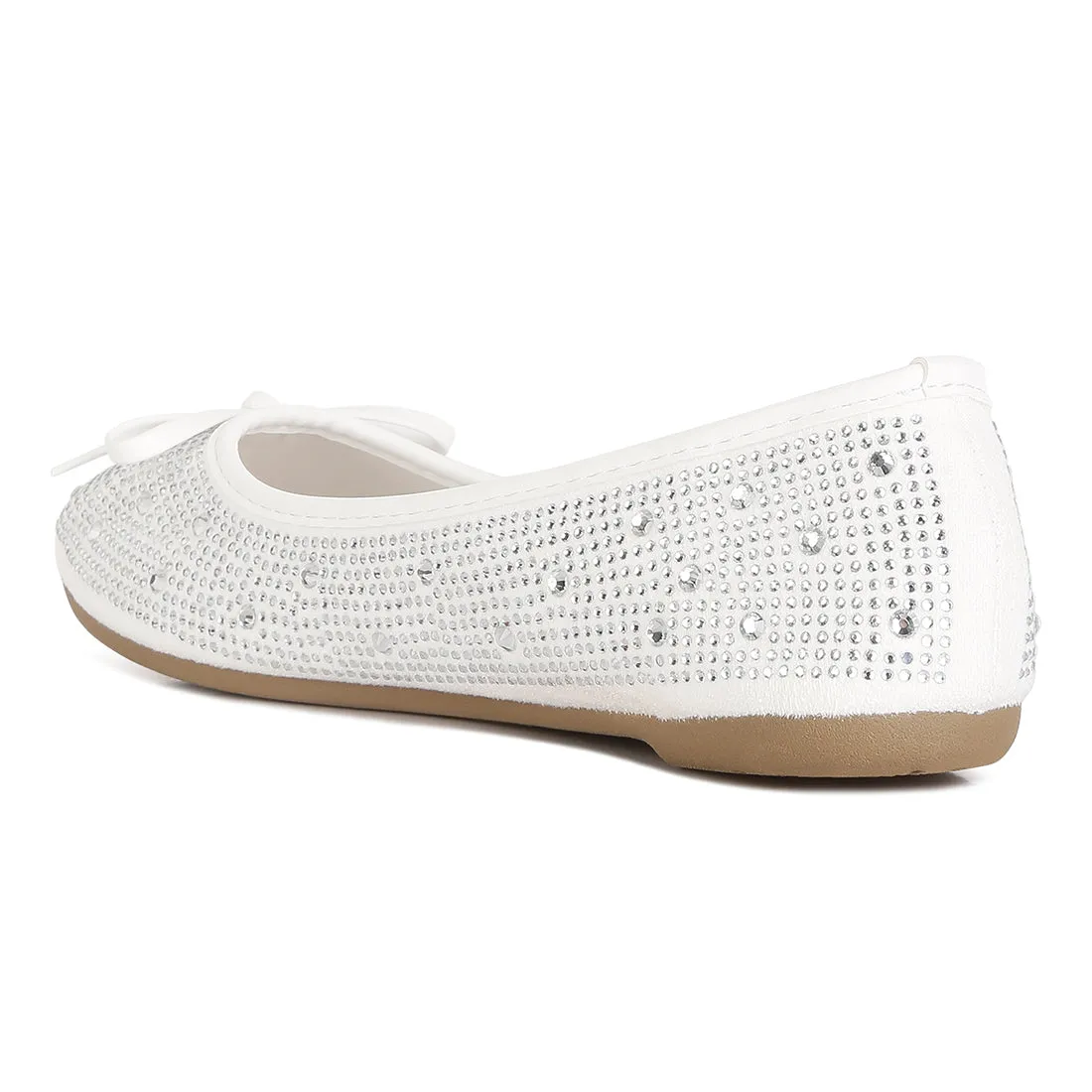 Hosana Rhinestones And Stud Embellished Ballet Flats