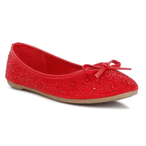 Hosana Rhinestones And Stud Embellished Ballet Flats
