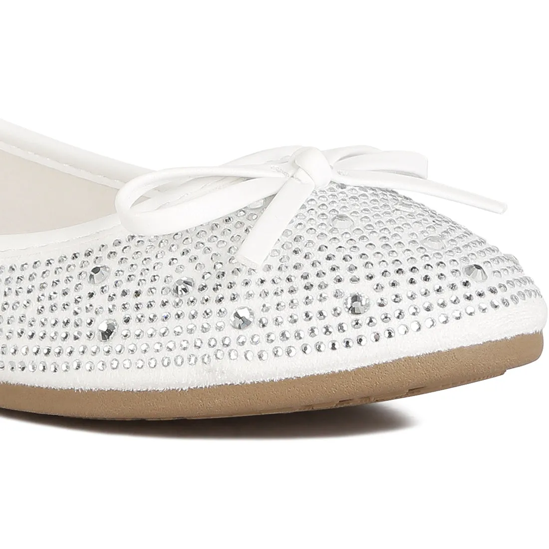 Hosana Rhinestones And Stud Embellished Ballet Flats