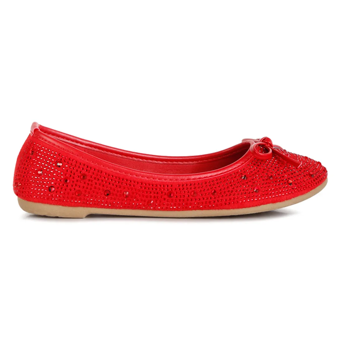 Hosana Rhinestones And Stud Embellished Ballet Flats