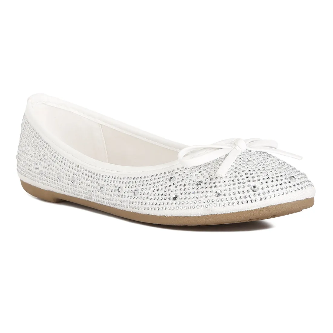 Hosana Rhinestones And Stud Embellished Ballet Flats
