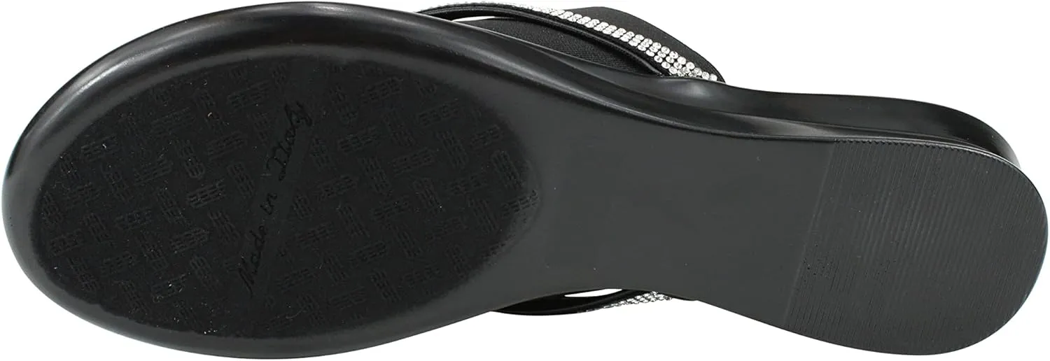 ITALIAN Shoemakers Sorbi Womens Flip Flop Slide Sandals - Dressy Shoe for Women Low Wedge Comfort Heel