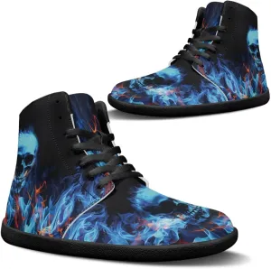 Jeiento Skull High Top Barefoot Running Shoes Breathable Sneaker for Men