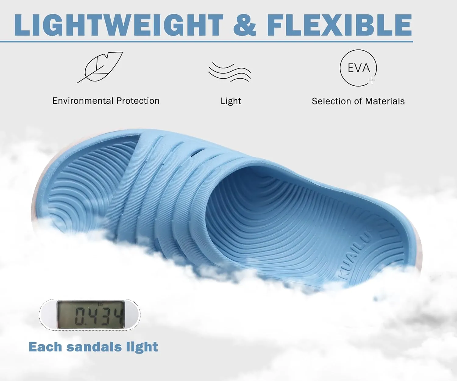 KuaiLu Womens Recovery Sandals With Comfortable Plantar Fasciitis Support,Ladies Orthotic Open Toe Sport Slides Thick Cushion Reduces Stress on Feet,Joints & Back Post-Exercise