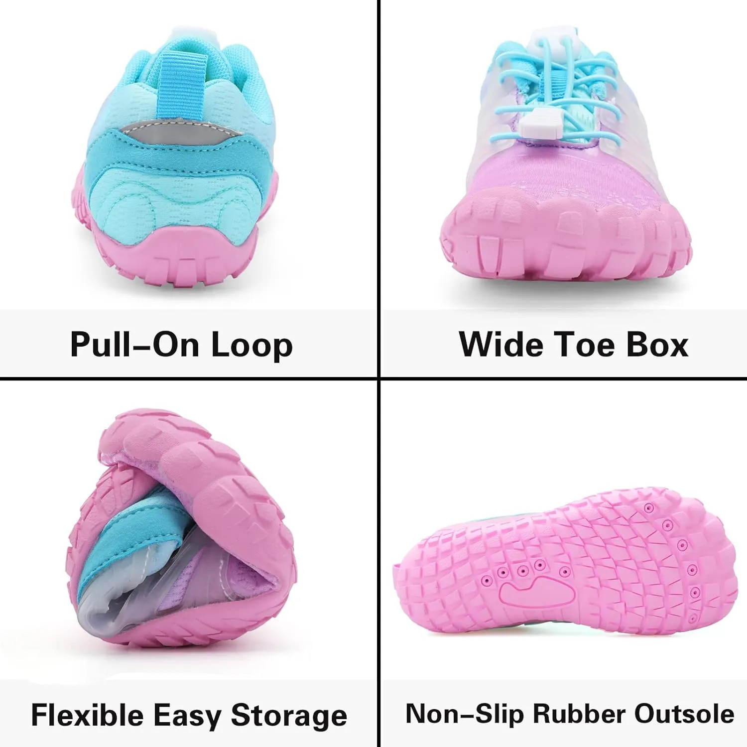 L-RUN Kids Water Shoes Boys Girls Barefoot Water Hiking Shoes Indoor Outdoor Quick Dry Athletic Sneaker Shoes