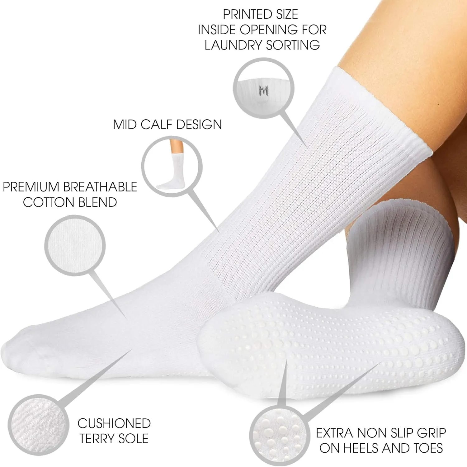 LA ACTIVE Non Slip Yoga Grip Socks - Barre Ballet Pilates Athletic Socks for Men and Women