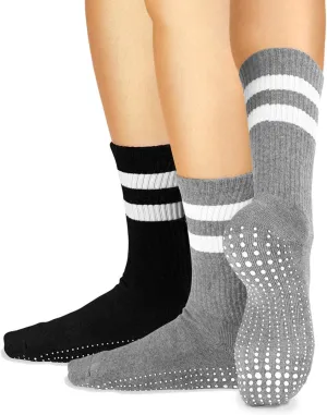 LA ACTIVE Non Slip Yoga Grip Socks - Barre Ballet Pilates Athletic Socks for Men and Women