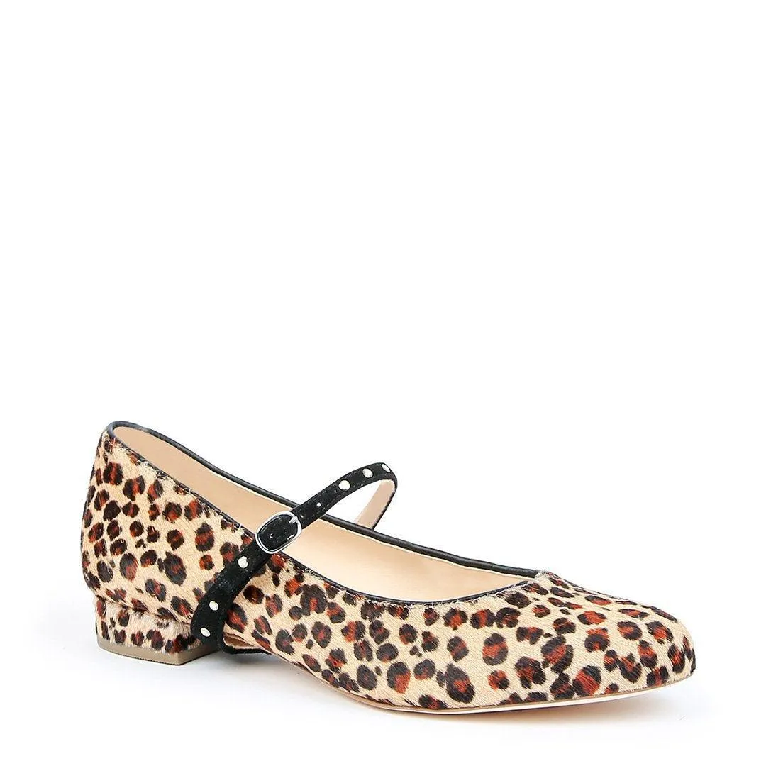 Leopard Ballet Flat   Studded Twiggy Strap