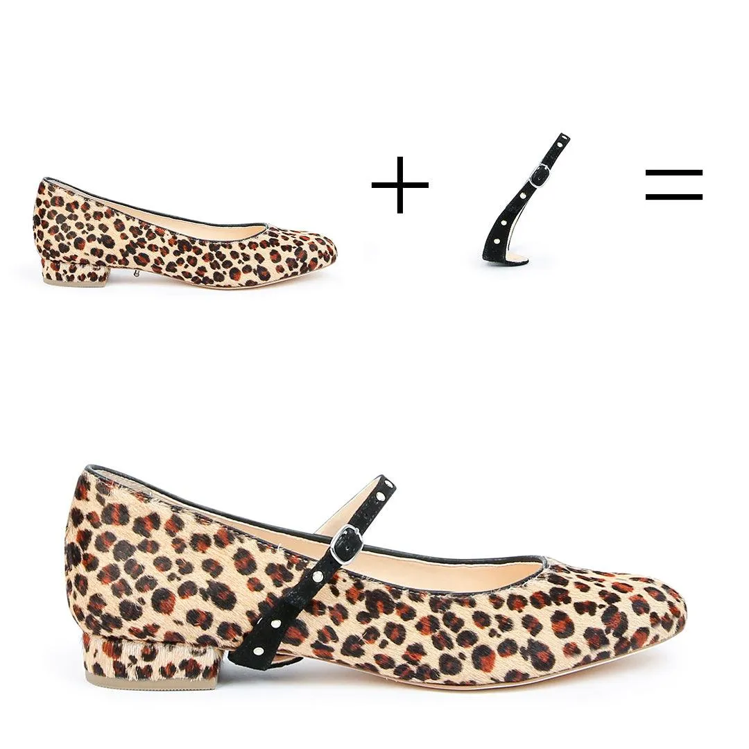 Leopard Ballet Flat   Studded Twiggy Strap
