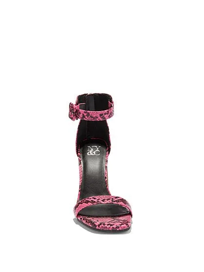 Lexi Single-Band High-Heel Sandal - Snake-Print