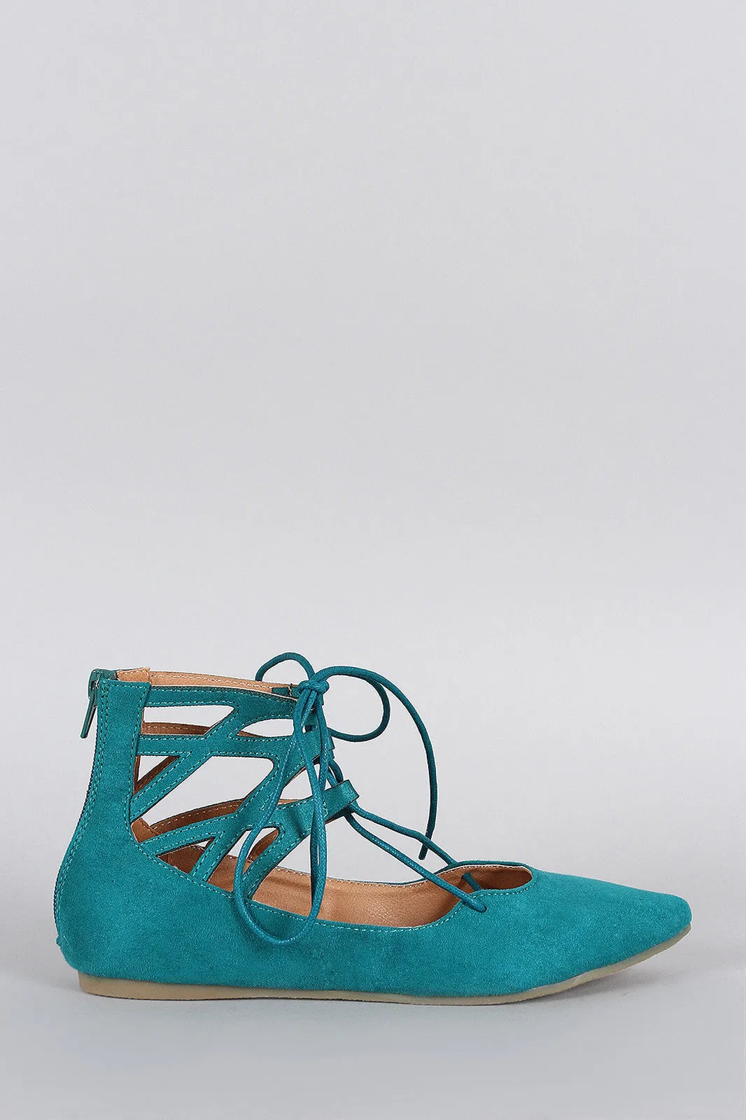 Liliana Cuff Suede Lace Ballet Caged Pointy Premium selection Flat Toe Up Spring deal
