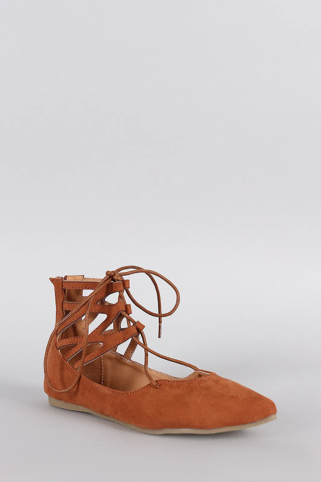Liliana Cuff Suede Lace Ballet Caged Pointy Premium selection Flat Toe Up Spring deal