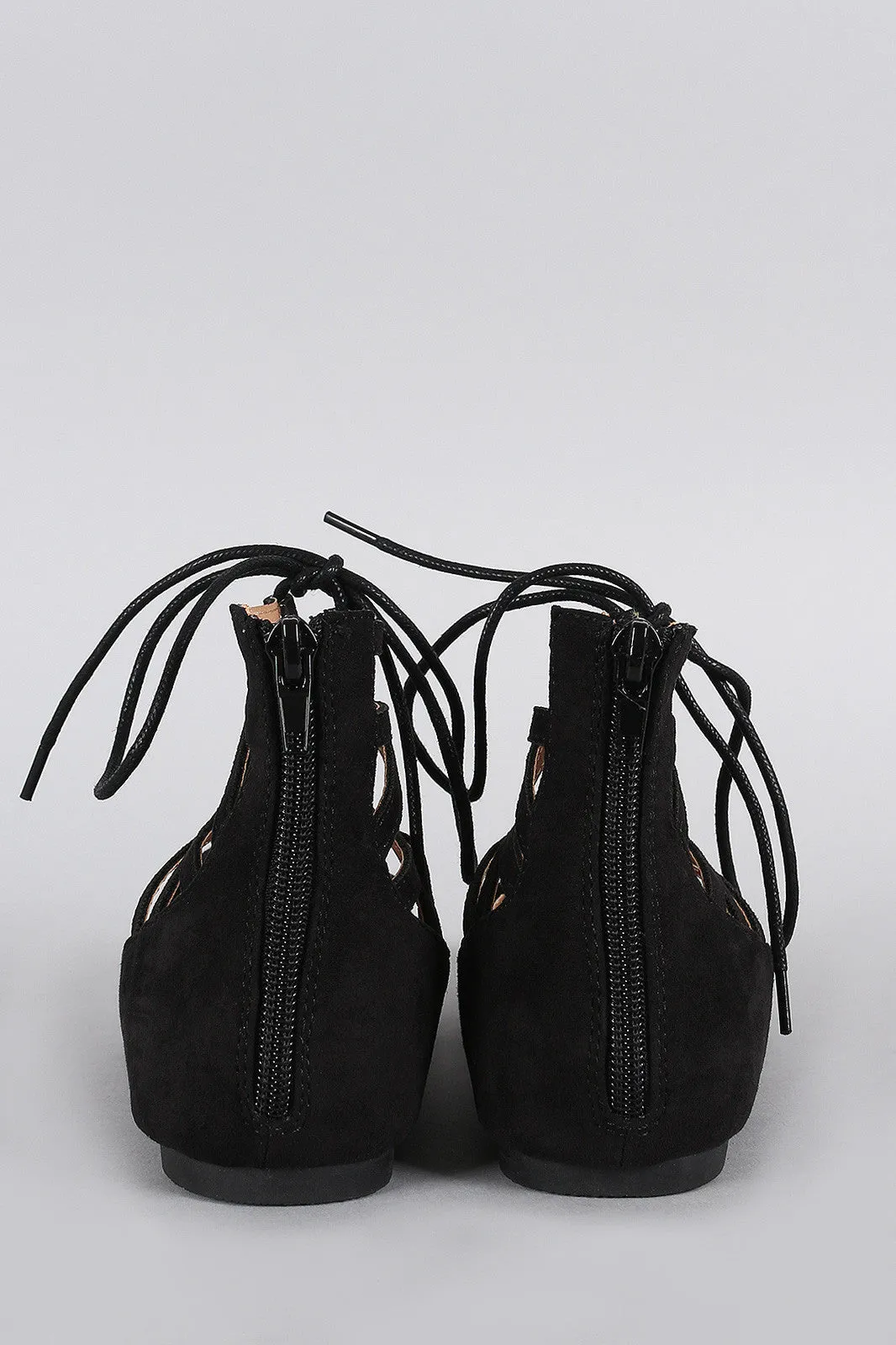 Liliana Cuff Suede Lace Ballet Caged Pointy Premium selection Flat Toe Up Spring deal