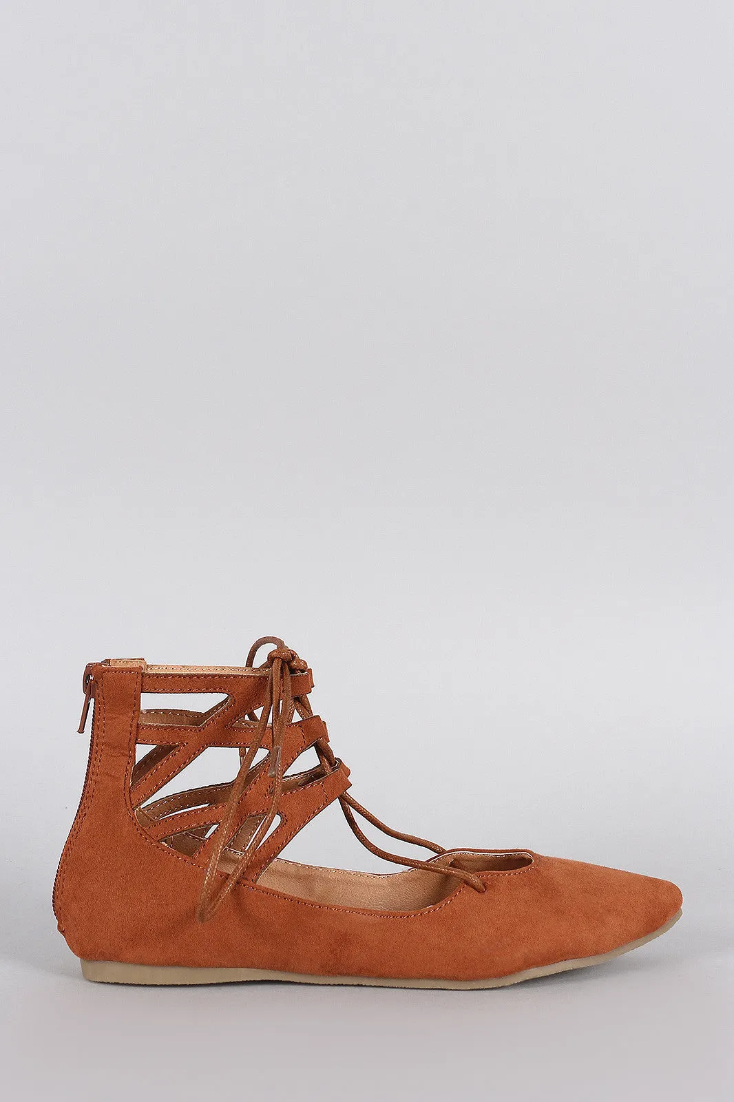 Liliana Cuff Suede Lace Ballet Caged Pointy Premium selection Flat Toe Up Spring deal