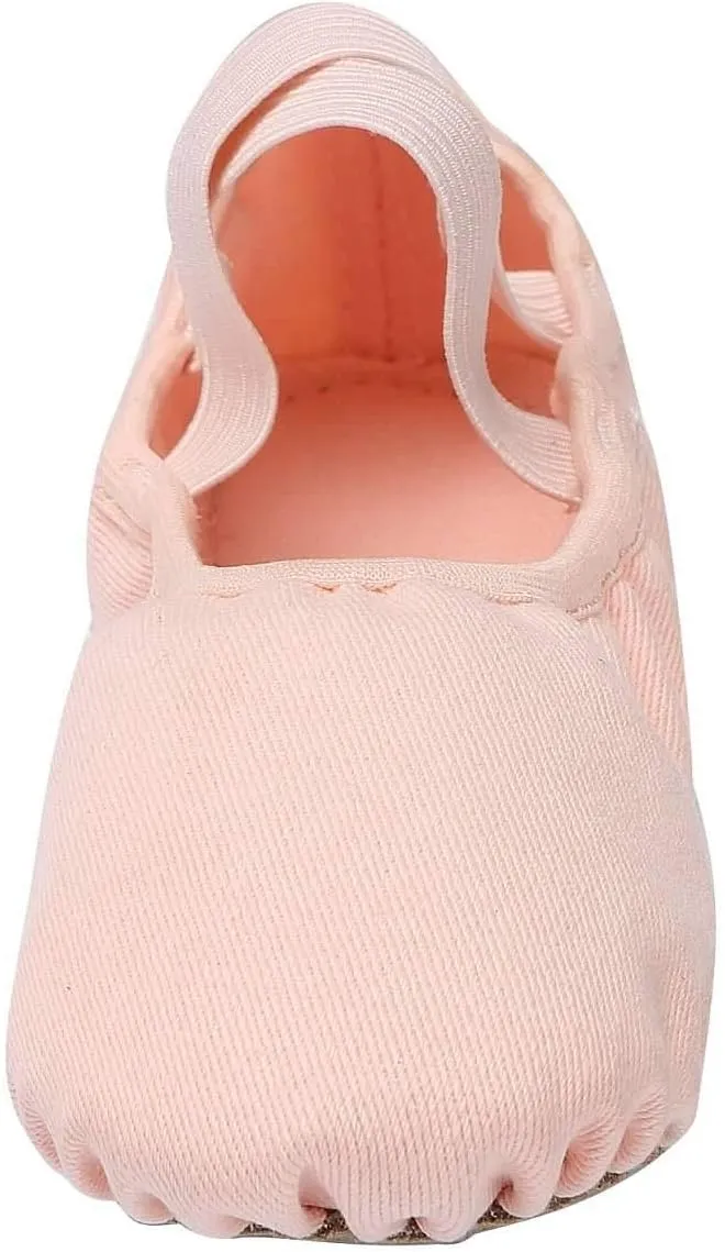 Linodes Dance Shoes for Girls Stretch Canvas Split Sole for Women