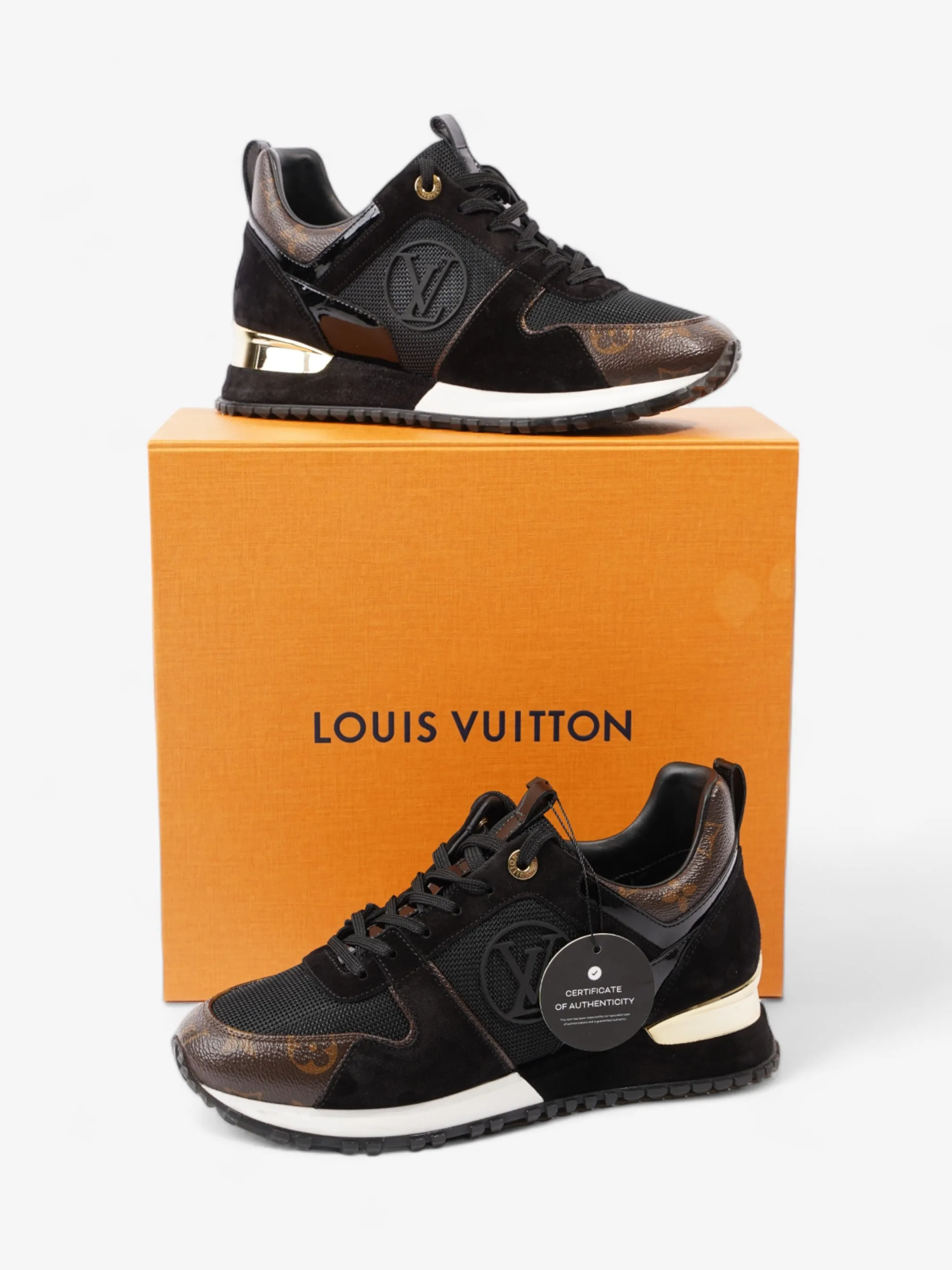 Louis Vuitton Run Away Trainer Black / Monogram Mesh EU 38 UK 5