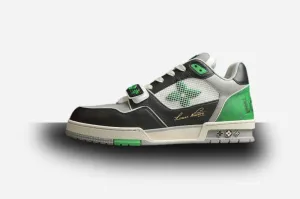 Louis Vuitton Trainer Low 'White Black Green White Mesh'